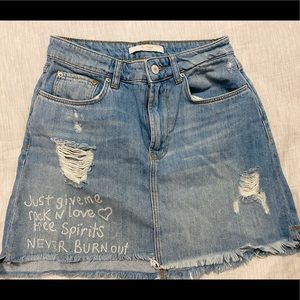 Zara denim skirt